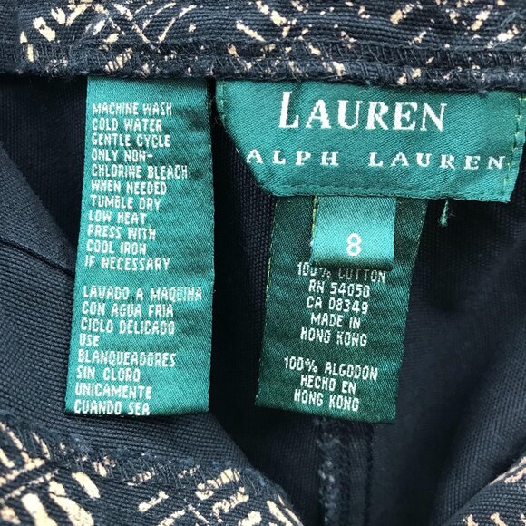 Ralph Lauren Green Tag Tribal Print Crop Pant Black Size 8 - Picture 6 of 6